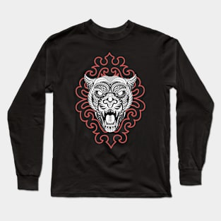 Tribal line Art Tiger Long Sleeve T-Shirt